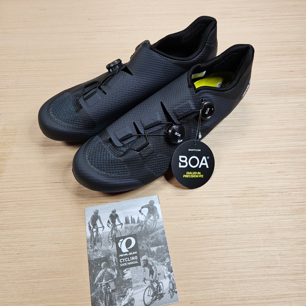 Pearl Izumi Pro Air Cycling Shoe Mens 49 Black BOA Carbon Sole NEW